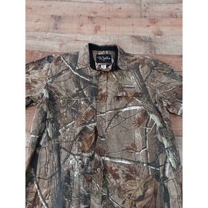 Walls RealTree Camo Sz Large‎ Short Sleeve Button Shirt Camouflage Hunting 2312
